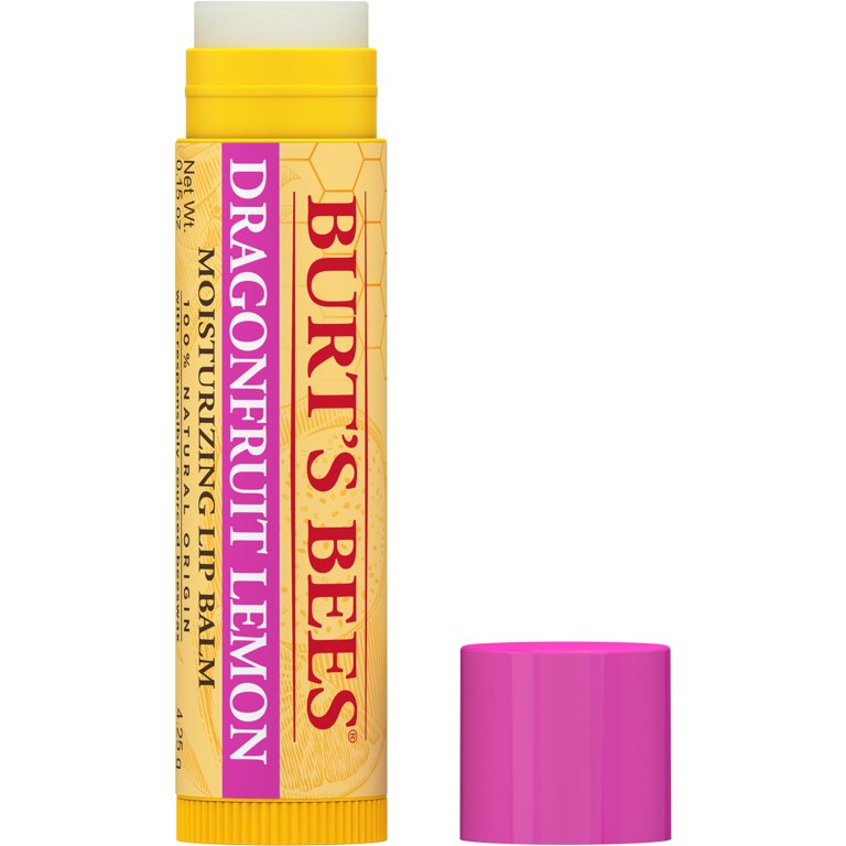 Burt's Bees 100% Natural Moisturizing Lip Balm, Dragonfruit Lemon, 1 Count  