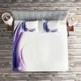thumbnail image 2 of Ambesonne Abstract Quilted Coverlet 3 Pcs, Wave Like Ombre Dots, Queen Size, Purple Blue and White, 2 of 2