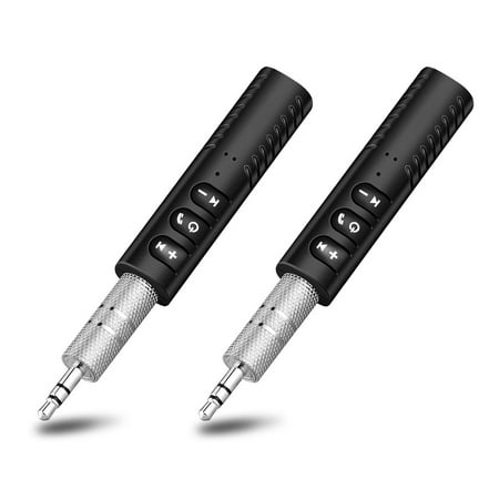 Heavy Duty Receivers - 2-pack Bluetooth 4.2 Mini AUX 3.5mm Wireless Music Receiver Streaming Audio Adapter with Mic Microphone