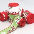 thumbnail image 3 of JeashCHAT Christmas Wired Ribbon, Glitter Peppermint Candy Print Decorative Ribbon for Wreath, Bow Making, Gift Wrapping, Tree Ornament, Holiday DIY Craft Decoration, 3 of 6
