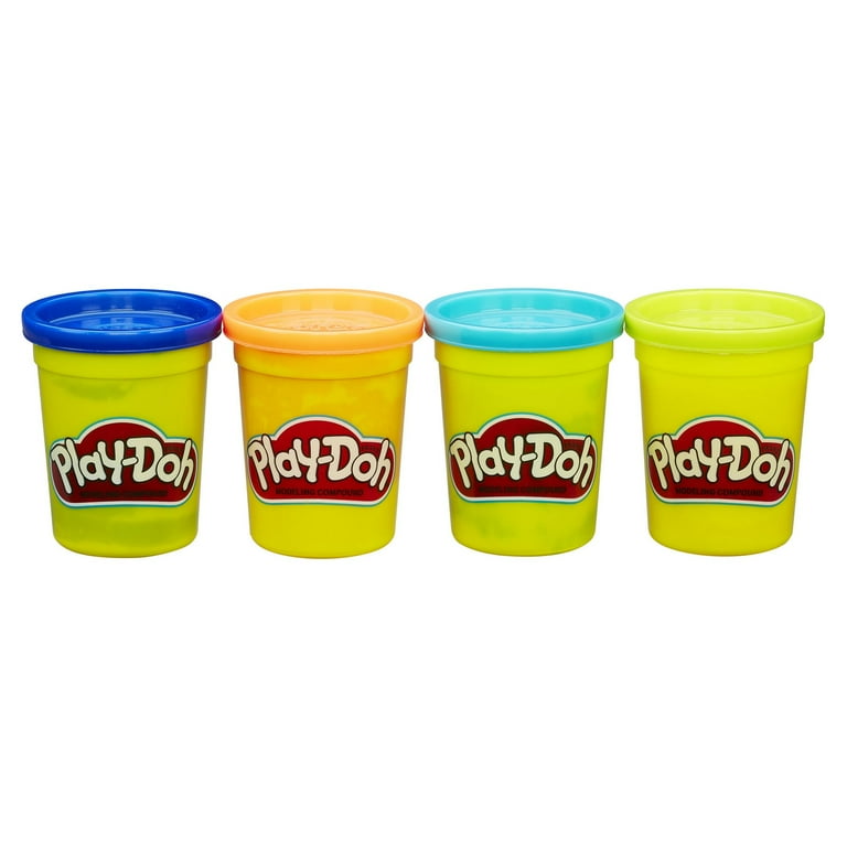Play Doh 4 Pack of Bright Colors Blue orange Teal Lime 16 oz