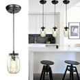 thumbnail image 4 of GoYeel 1-Light Black Farmhouse Pendant Light Mason Jar Ceiling Light Fixtures, 4 of 9