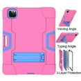 thumbnail image 4 of iPad Pro 11 inch 2nd Generation 2020 Shockproof Case, iPad Pro 11 2020 Case, Dteck Heavy Duty Anti-impact Rugged Hybrid 3 Layer Full Body Protection Case Built-in Kickstand, Rose+Blue, 4 of 6