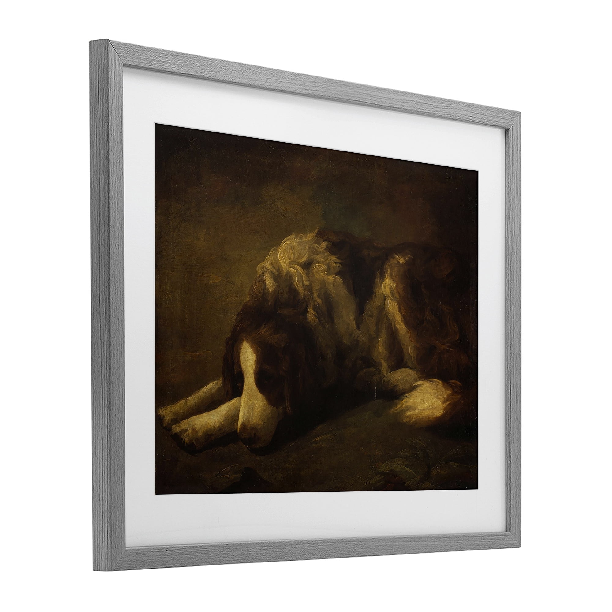 Stupell Industries Dim Lighted Classic Dog Gray Framed Print Under Glass, design by Lil' Rue