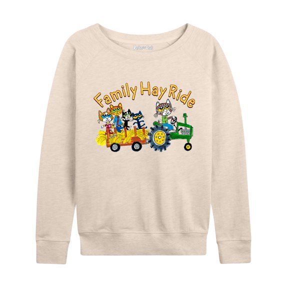 Pete The Cat - Family Hay Ride - Women's Lightweight French Terry Long Sleeve Shirt