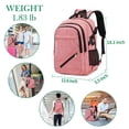 thumbnail image 2 of Mochila FENGDONG para portátil grande de 17,3", impermeable, rosa claro, 2 of 6