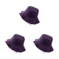 thumbnail image 4 of kurtrusly Chapeau Seau Protection Solaire à la Mode pour Activités Extérieures Confort Décontracté Violet 3Set, 4 of 6