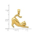 thumbnail image 2 of 14K Yellow Gold Stretching Cat Charm Pendant Necklace with Chain, 2 of 4