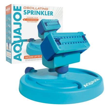 Aqua Joe Mini Gear-Driven Oscillating Sprinkler on Sled Base, Customizable Coverage, 4,250 Sq. ft. Max Coverage