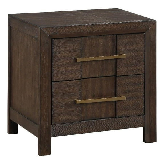 Pemberly Row Modern 2-Drawer Nightstand Made with Wood in Walnut Color