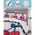 thumbnail image 4 of Quilts Twin Size Bedding Set, 4th of July Lightweight Quilted Comforter, Vintage Cherry Patriotic Red Blue Stars Striped Reversible Bedspread Coverlet with Pillow Covers for All Season, 68" x 86", 4 of 7