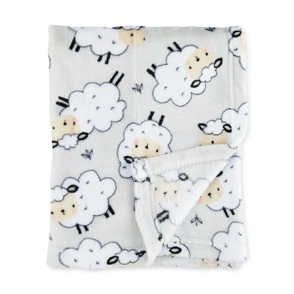 Parent's Choice Grey Sheep Plush Baby Blanket,Infant Unisex, 30" x 36"