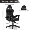 thumbnail image 4 of Bigzzia High-Back Gaming Chair PC Office Chair Computer Racing Chair PU Desk Task Chair Ergonomic Executive Swivel Rolling Chair with Lumbar Support for Back Pain Women, Men (Dark), 4 of 6