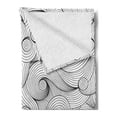 thumbnail image 2 of Black and White Soft Flannel Fleece Blanket, Doodle Design Abstract Curled Waves Pattern Asymmetrical Spirals Theme, Cozy Plush for Indoor and Outdoor Use, 60" x 80", Black and White, by Ambesonne, 2 of 5