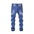 thumbnail image 2 of Hotiary 5-13Y Boys Skinny Fit Ripped Destroyed Distressed Stretch Slim Jeans Pants, 2 of 7