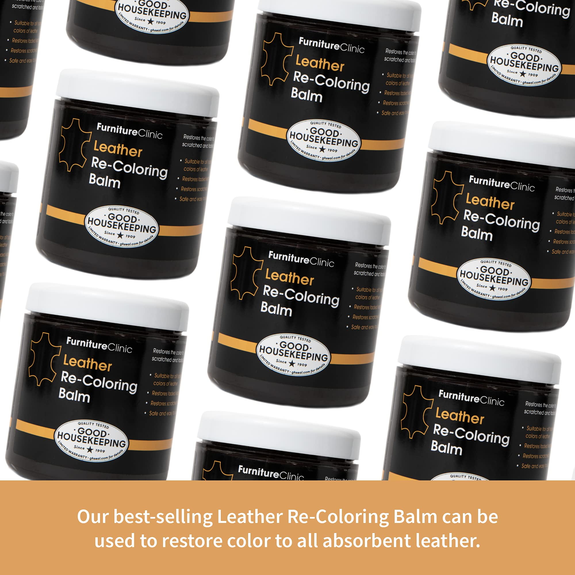 The Original Leather Recoloring Balm by Furniture Clinic - 16 Color Options  - Leather Repair Kit for Furniture - Restore Couches, Car Seats, Clothing -  Non-Toxic Leather Repair Cream (Light Grey) 