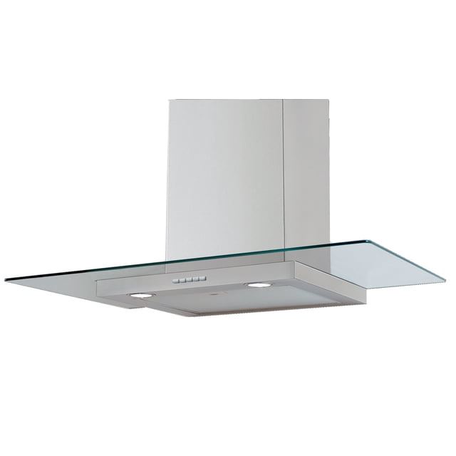 Campana decorativa de pared de 76 cm (30 pulgadas) IHD CH Miami 30 en acero inoxidable y cristal plano de pared