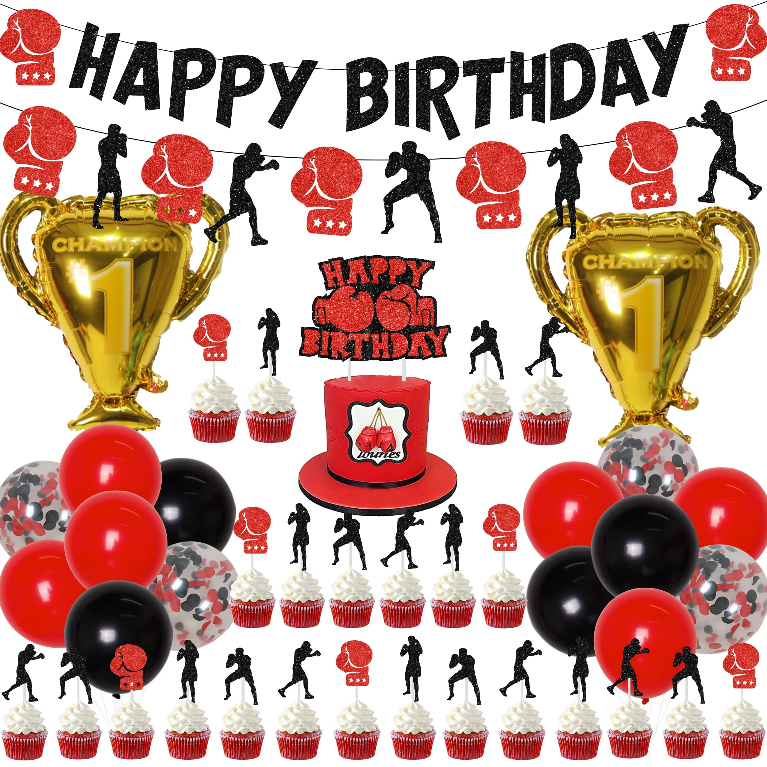 Boxing Match Birthday Party Decorations Fight Spor