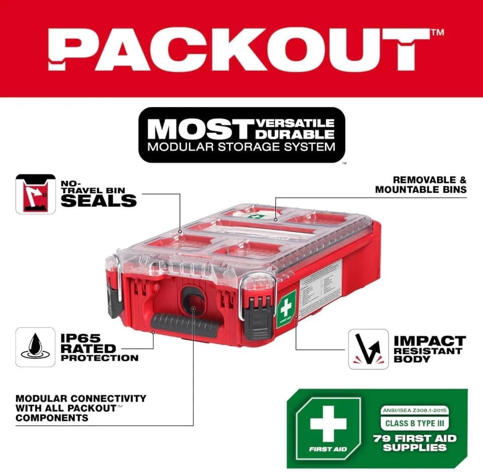 for Milwaukee Tool 48-73-8435C First Aid Kit and Housing, Polypropylene 79