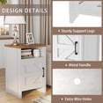 thumbnail image 4 of JUMMICO Table de Chevet Style Ferme, Table de Chevet Moderne avec Porte de Grange et Étagère, Table d'Appoint Rustique pour Chambre, Salon (2, Blanc), 4 of 5