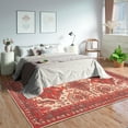 thumbnail image 3 of GLN Rugs Sparta - Indoor, Machine Washable Area Rug 6'x9' Turkish Red/Black Home Carpet, 3 of 9