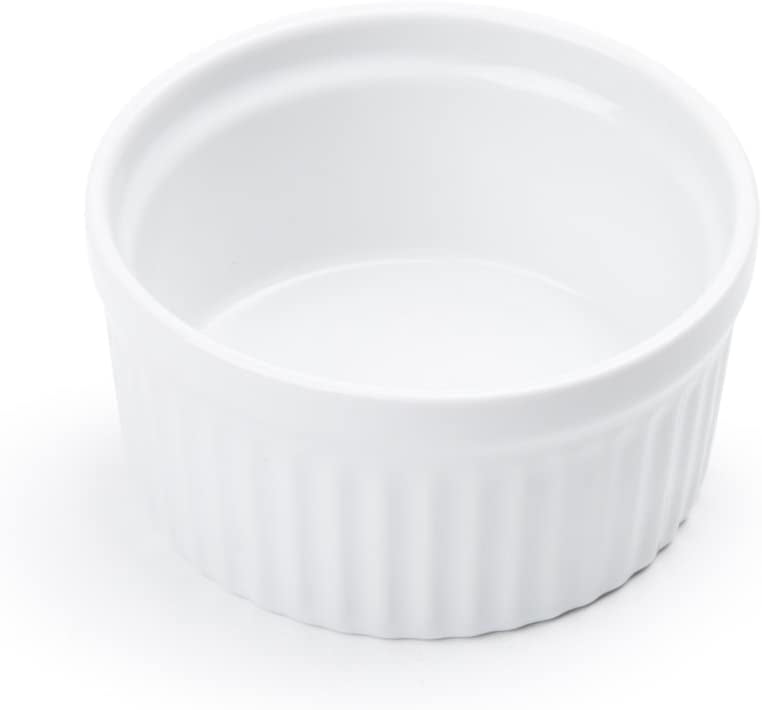 3907 White Ceramic Souffle Dish Fox Run 8 oz 