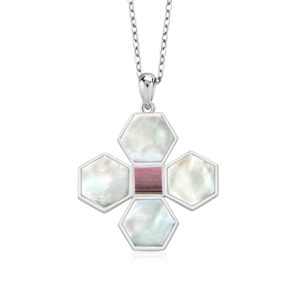 Gem Stone King Keren Hanan First Light 925 Sterling Silver Pendant Necklace Mother of Pearl Jerusalem Nano Bible New Testament and 18 inch Silver Chain