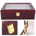 thumbnail image 4 of Flannel Inner Lockable Watch Box Organizer, Watch Box, For Preventing Dust And Scratches Jewelry Watches Displaying/Storing Watch/Jewelry, 4 of 8