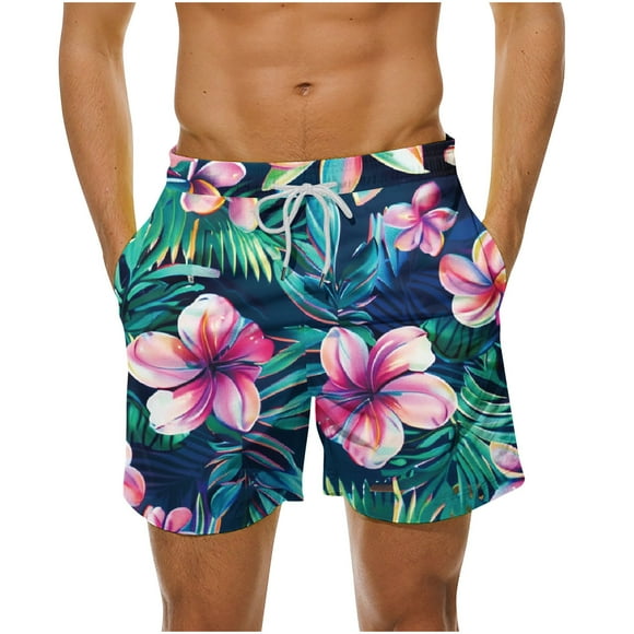 JURANMO Big and Tall Mens Beach Shorts, Mens Swimming Shorts Quick Dry Beach Trunks Swimwear 2024 Summer Holiday Graphic Beach Shorts with Pockets Lightbing Deals Multicolor#Green XXL