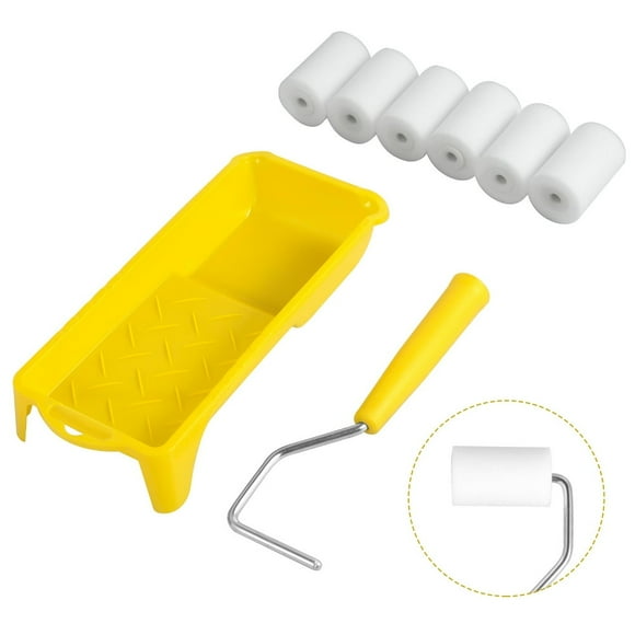 8Pcs Paint Roller Set 2inch Mini Foam Paint Roller with Handle and Paint Trays High-Density Foam Paint Roller Paint Roller Painting Decorating Kit Home Wall Ceiling Decoration Repair