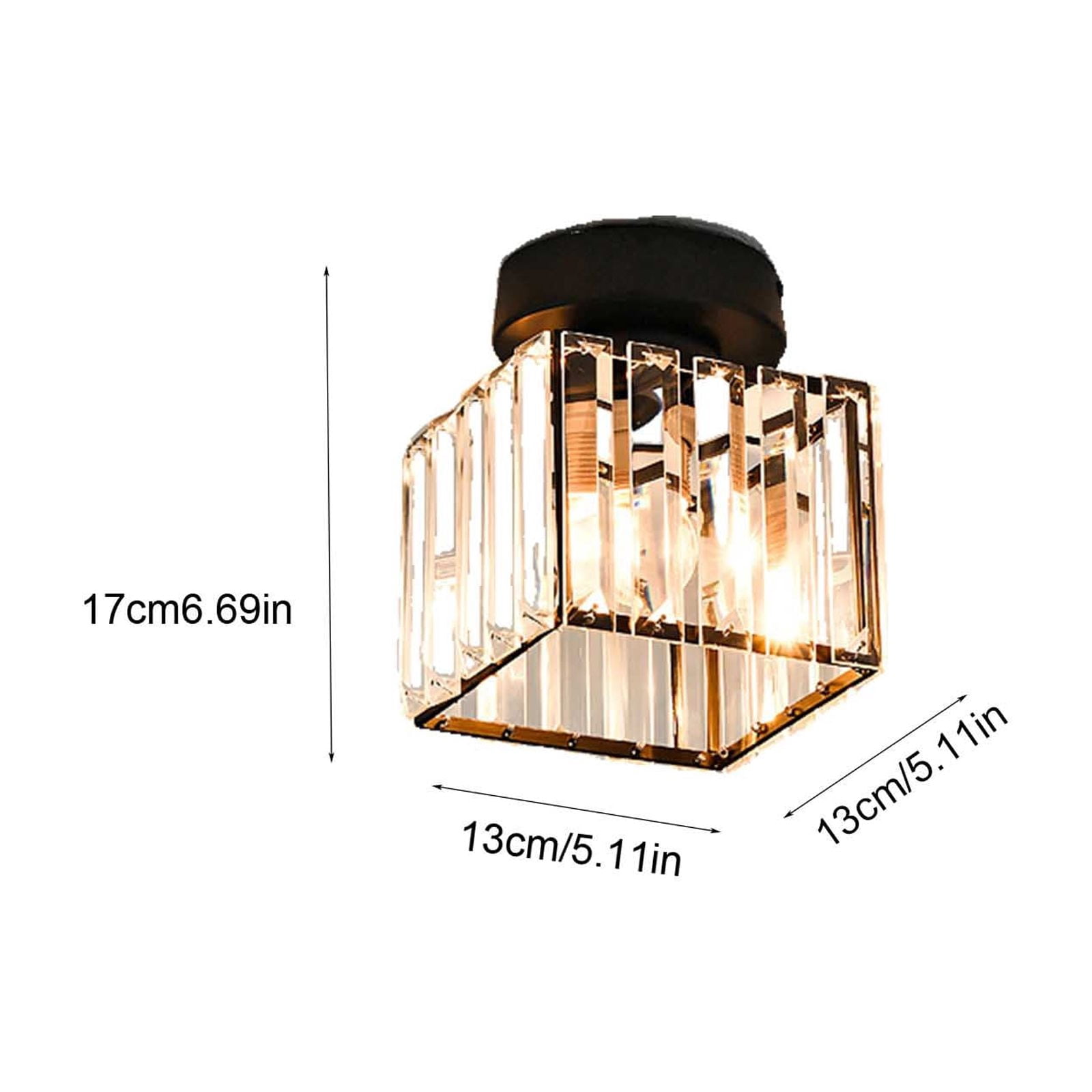 Flush Mount Ceiling Light LED Ceiling Lamp Square Crystal Kitchen Ceiling Lighting Fixtures for Bedroom Hallway Entryway Bathroom