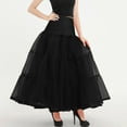 thumbnail image 4 of Floor Length Dresses for Women Formal Hoopless Crinoline Petticoat Skirt for Wedding Black M, 4 of 9