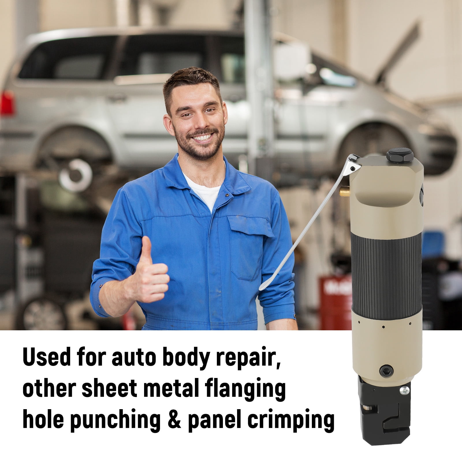 Maxpeedingrods Air Punch Flange Pneumatic Puncher Crimper Punching Flanging Tool Anti slip 5mm