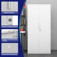 thumbnail image 5 of Garage Storage Cabinets with Lock Doors,Metal Garage Storage Cabinets with 4 Adjustable Shelves for Home,Office, Warehouse(White), 5 of 14