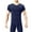 Dark Blue, variant on Fengqque Men's V-neck Short Sleeve Tight-fitting thermal Underwear Tops Casual Pullover Undershirts Hot Pink M(M)