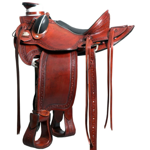 16 In Western Horse Saddle American Leather Wade Ranch Roping Mahogany Hilason