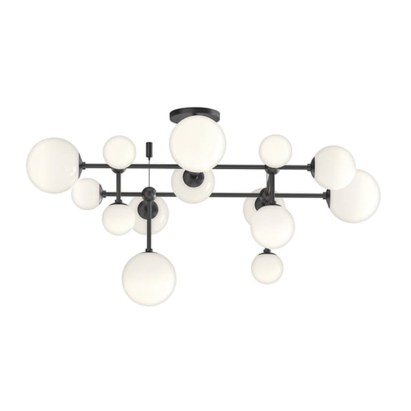 Sonneman 2069 Sabon 15 Light 36" Wide Led Semi-Flush Ceiling Fixture - Black