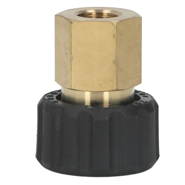 Adaptador de manguera para hidrolavadora, de latón y caucho, anticorrosión, rosca G1/4 pulg. a M22 x 1,5 mm, hembra a hembra de 15 mm de diámetro exterior.