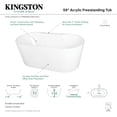 thumbnail image 4 of Kingston Brass VT7DE593023 59-Inch Acrylic Oval Double Ended Freestanding Tub with Drain in Glossy White, 4 of 4