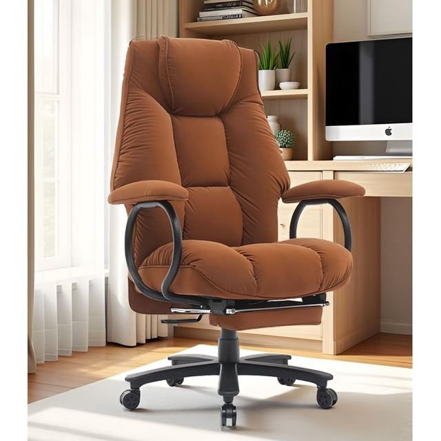 Big and Tall Office Chair X-Embroidery PU Leather Home Chair Adjustable Back Computer Gaming Chair Swivel Executive Office Chair with Footrest and Lumbar Support Grey