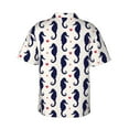 thumbnail image 3 of Daiia Seahorses and Hearts Hawaiian Shirt for Men Gentle Cotton Regular Short Sleeve Casual-Small, 3 of 9