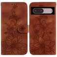 thumbnail image 2 of Compatible avec Google Pixel 7 Étui Portefeuille Embossé Lily avec Porte-Cartes Étui à Rabat en Cuir PU, 2 of 5