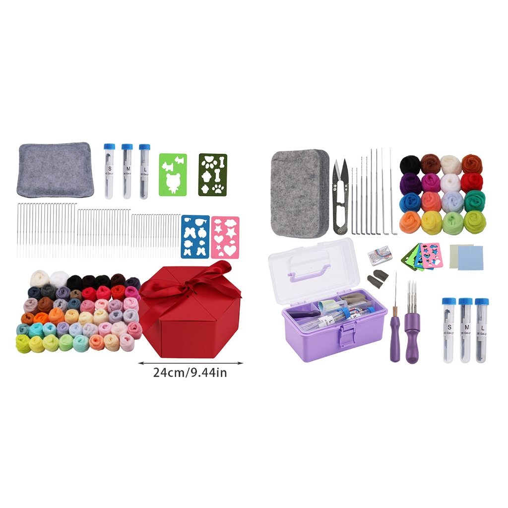 Needle Felting Tool Wool Roving Set Needle Felting Set with Felting Tool