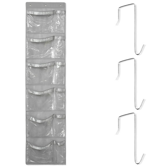 Austok Weekly Kids Clothes Organizer Multipurpose Day of Week Children Clothes Hanging Bag Monday to Friday School Clothing Organizer Over the Door Clothes Hanging Closet Storage Organizer