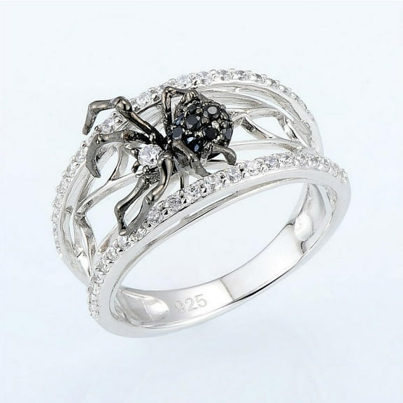 Fashion Three-dimensional Black Spider Woven Ring