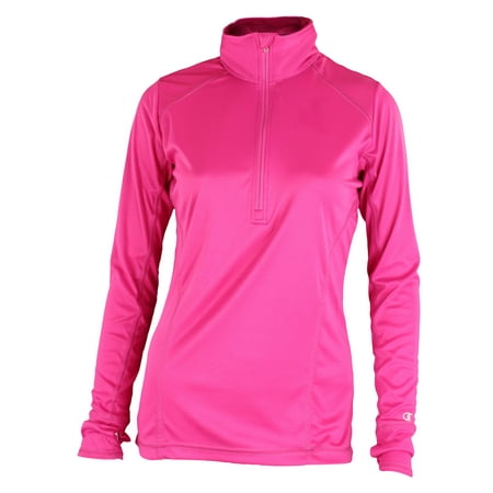 1/4 Zip Performance Pullover - Champion Womens PowerTrain Vapor 1/4 Zip Pullover Top, Knockout Pink