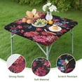 thumbnail image 4 of Square Tablecloth with Elastic Edges 34 * 34 Inch Pioneer Waterproof Red Flower Beautiful-01 Table Cover Washable Indoor and Outdoor for Party Kitchen Dinner Banquet Patio Picnic, 4 of 6