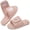 Pink, variant on Ecetana Womens Fuzzy Memory Foam House Slippers Open Toe Slip On Indoor Shoes