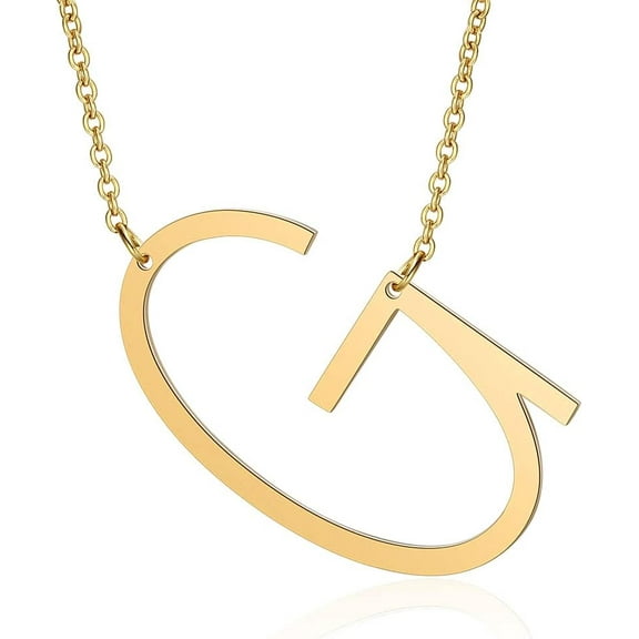 1Pcs Letter.G Necklace 17~18 inch Initial Pendants Necklaces with Cable Chains Dainty Minimalist Simple Necklace for Fashion Jewelry Wedding Birthday Gift