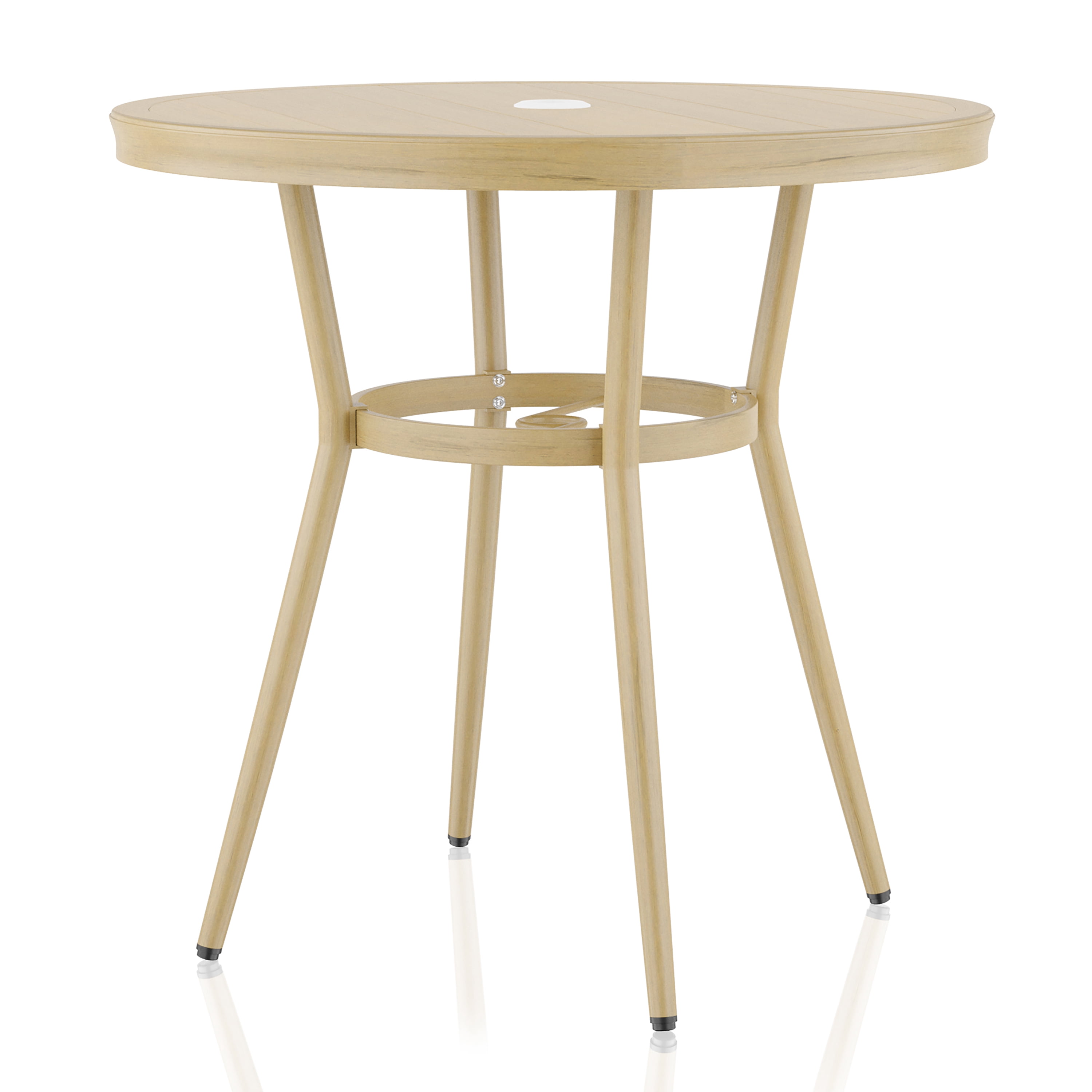 Furniture of America Cruz Round 32-inch Aluminum 32-Inch Patio Bistro Table, Natural Tone